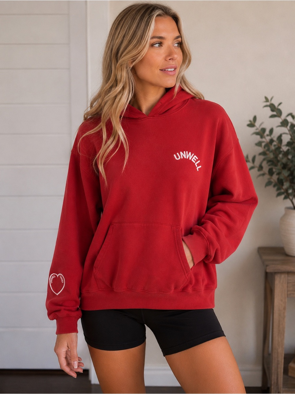 Red Unwell Hoodie with heart